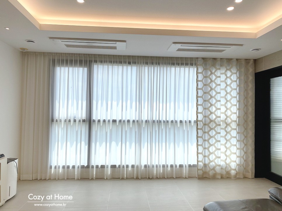 코지앳홈샵 [맞춤제작] 파이프패턴 코지 수입포인트속커튼