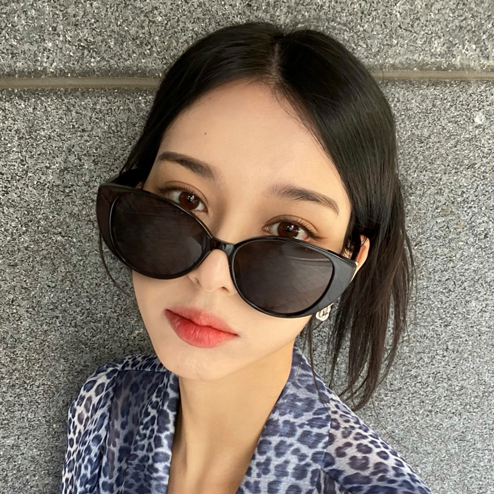 빅사이즈 러블리 캣아이 뿔테 남자 여자 틴트 자외선차단 선글라스 - 상세 이미지 3
