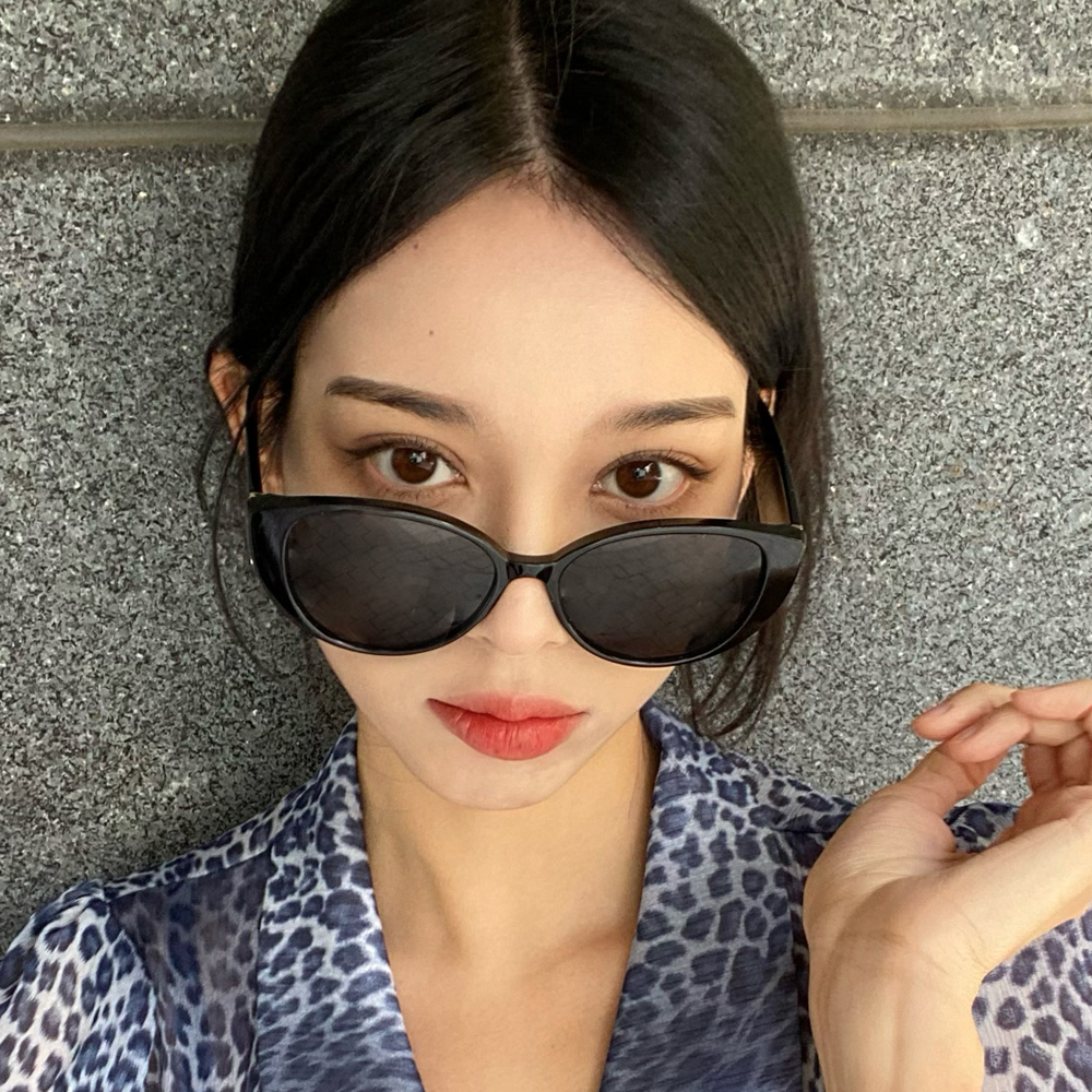 빅사이즈 러블리 캣아이 뿔테 남자 여자 틴트 자외선차단 선글라스 - 상품 이미지