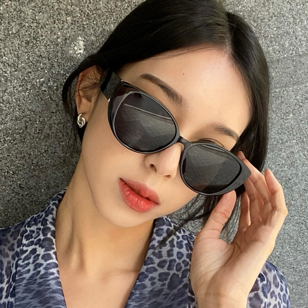 빅사이즈 러블리 캣아이 뿔테 남자 여자 틴트 자외선차단 선글라스 - 상세 이미지 2