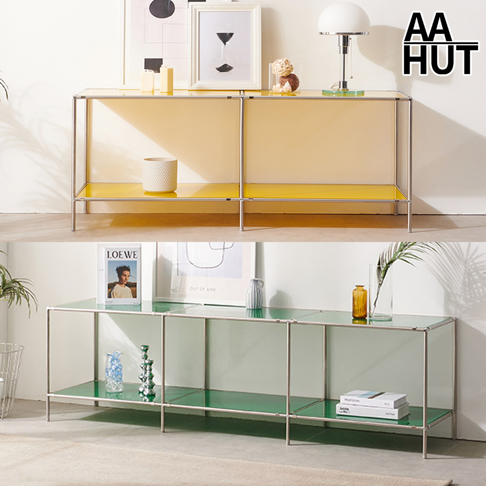 유리거실장 1800 모듈거실장 낮은 티비 선반 티비 장식장