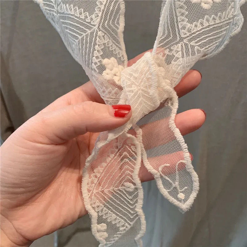 하마마스 여성 자수 레이스 케이프 여름 삼각스카프 - 상세 이미지 5