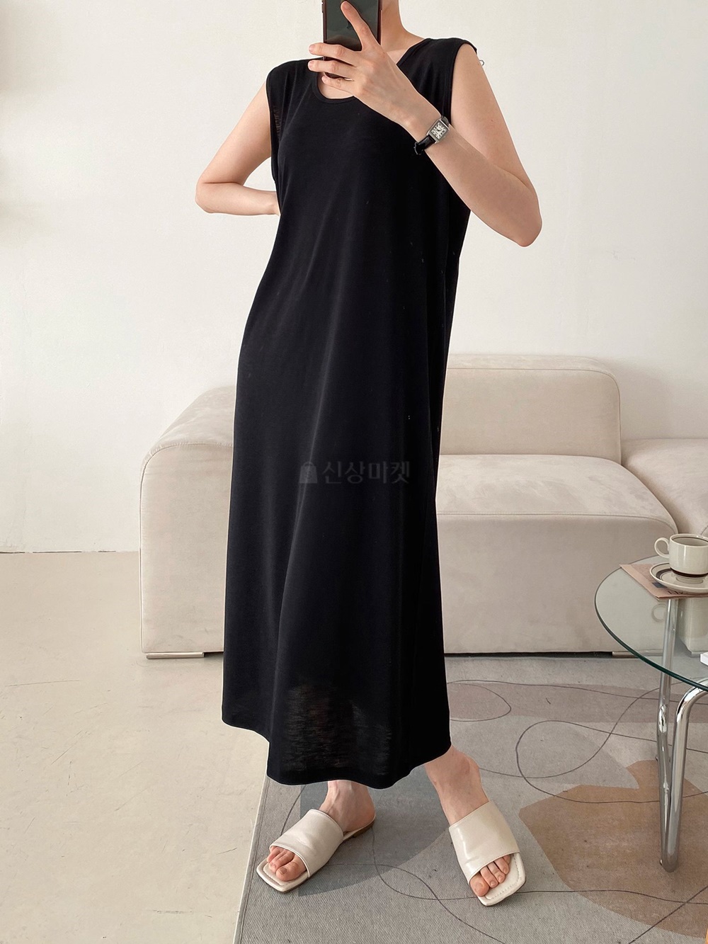 냉장고원피스 시원한 빅사이즈 여름 나시 롱원피스 2사이즈 - 상세 이미지 2