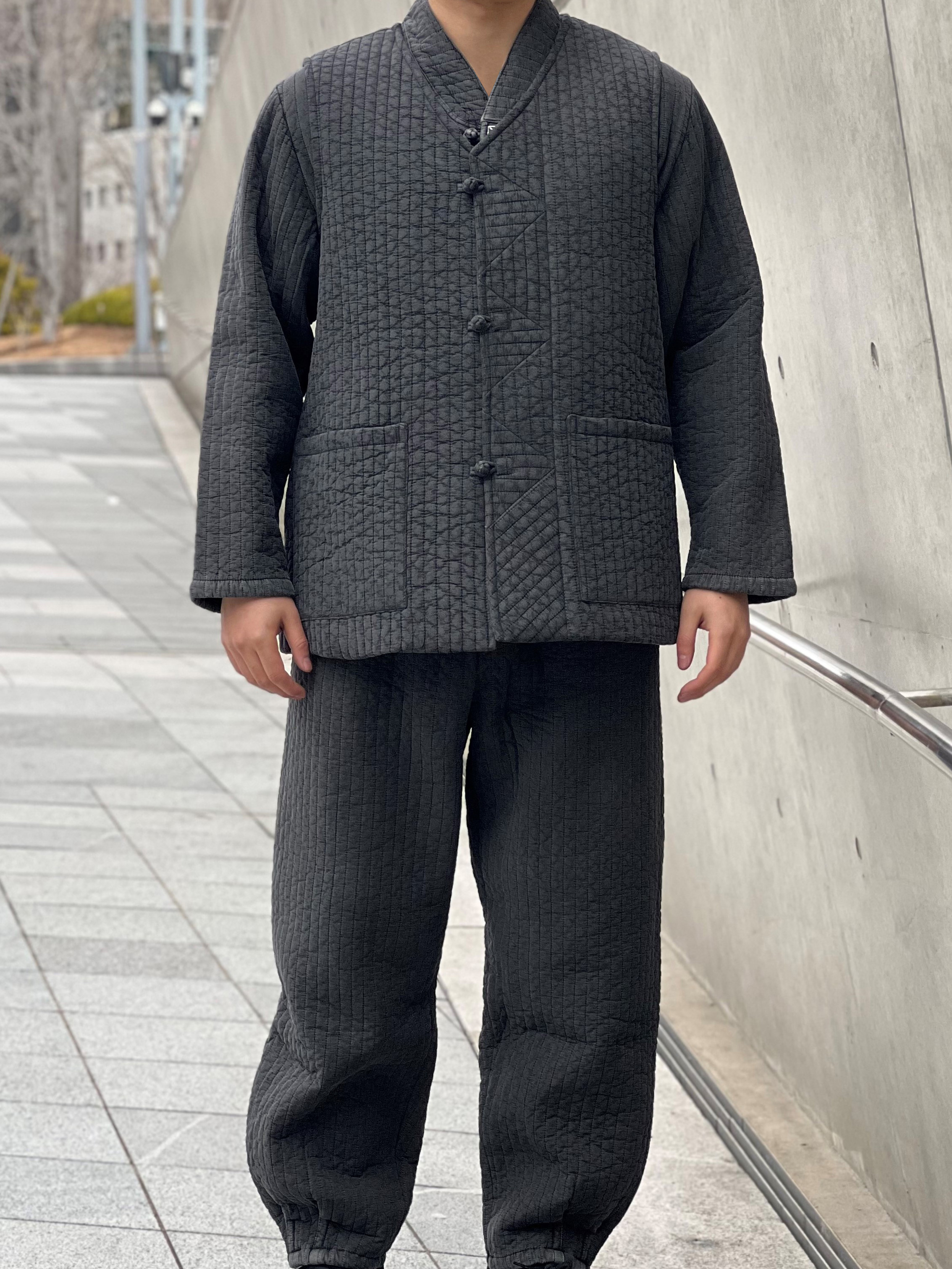 겨울 누빔 개량한복 생활한복조끼 저고리 바지 세트 법복 절복 여자 여성 남자 남성 - 상세 이미지 4