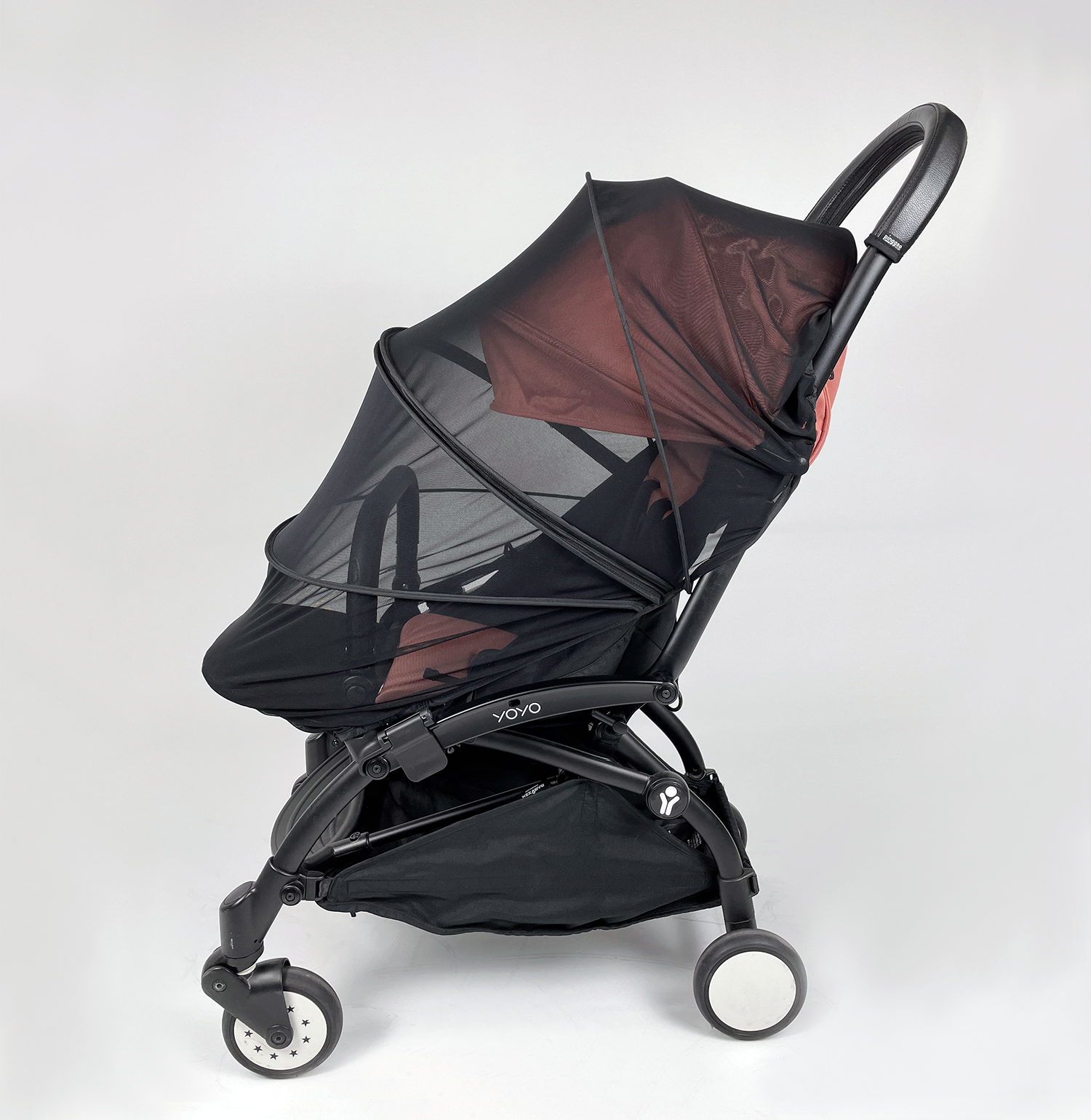 핑구어팩토리 유모차 모기장 프리미엄 블랙 커버 가리개 덮개 자수 지퍼 햇빛가리개