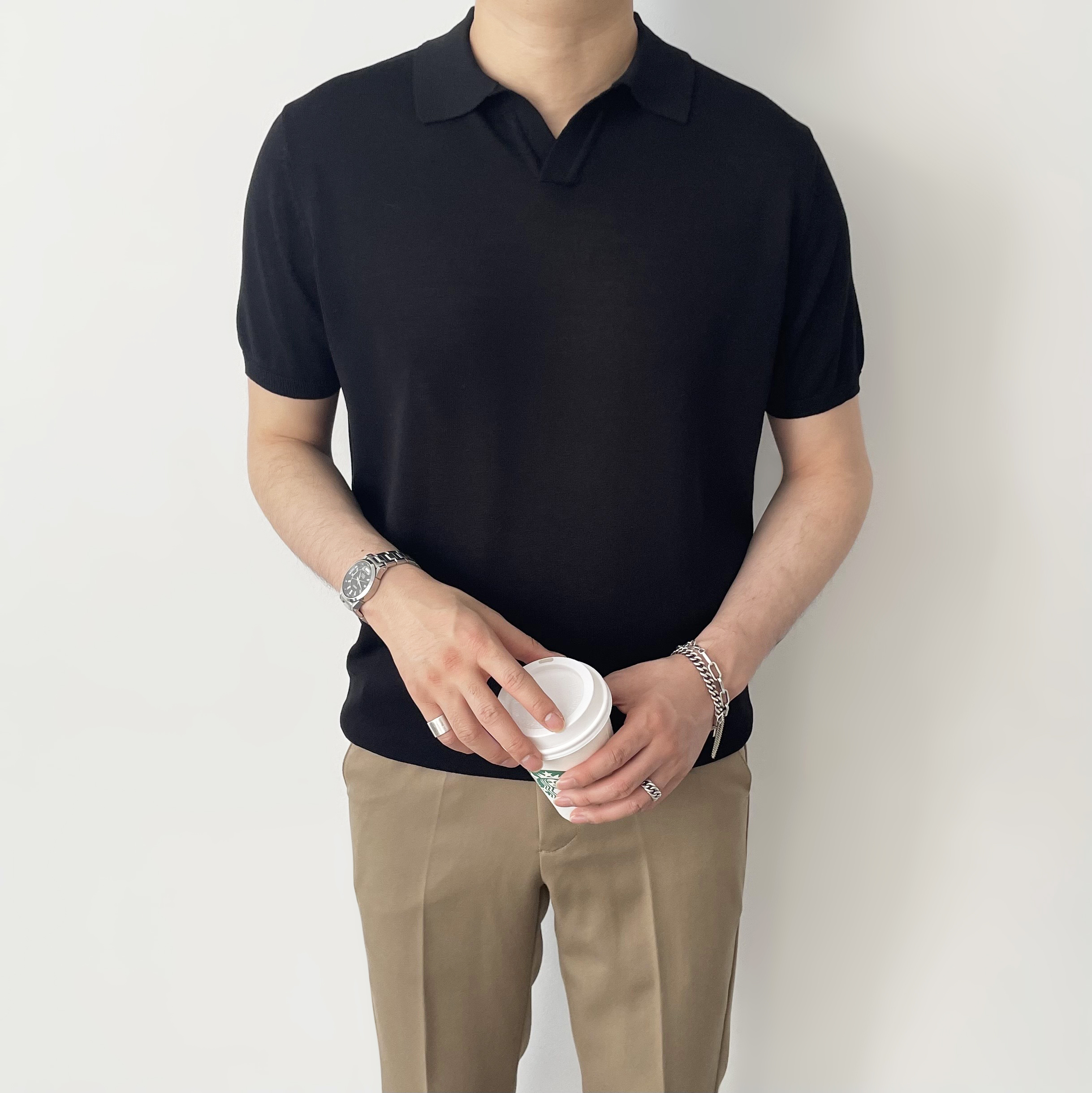 [마지막진행] 남자핑크니트 남자여름니트 린넨 이미지 2
