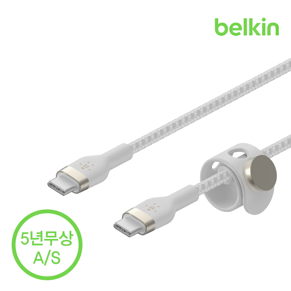 벨킨 프로 플렉스 USB-C to C타입 고속 충전 케이블 1M CAB011bt1M 아이폰17 16 갤럭시 S25 아이패드 LG 그램 호환 - 상세 이미지 3