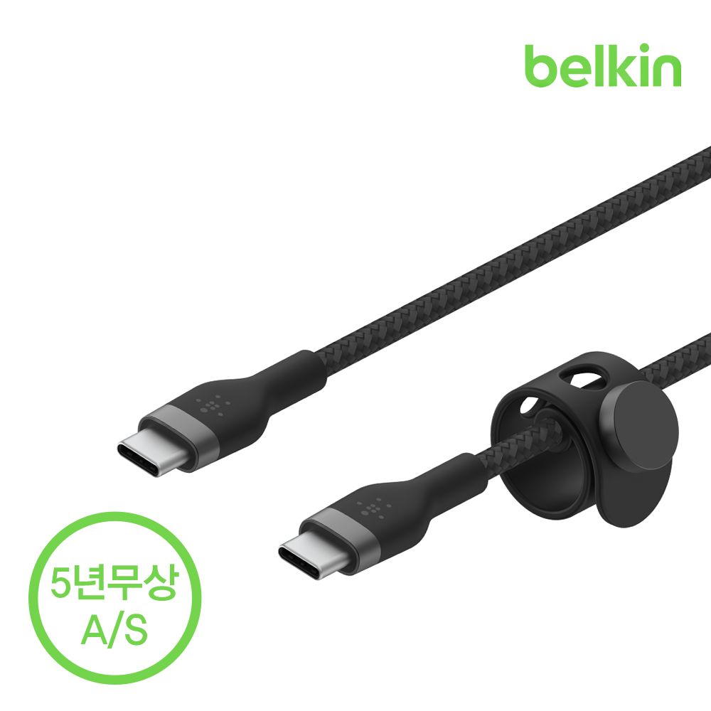 벨킨 프로 플렉스 USB-C to C타입 고속 충전 케이블 1M CAB011bt1M 아이폰17 16 갤럭시 S25 아이패드 LG 그램 호환 - 상세 이미지 4
