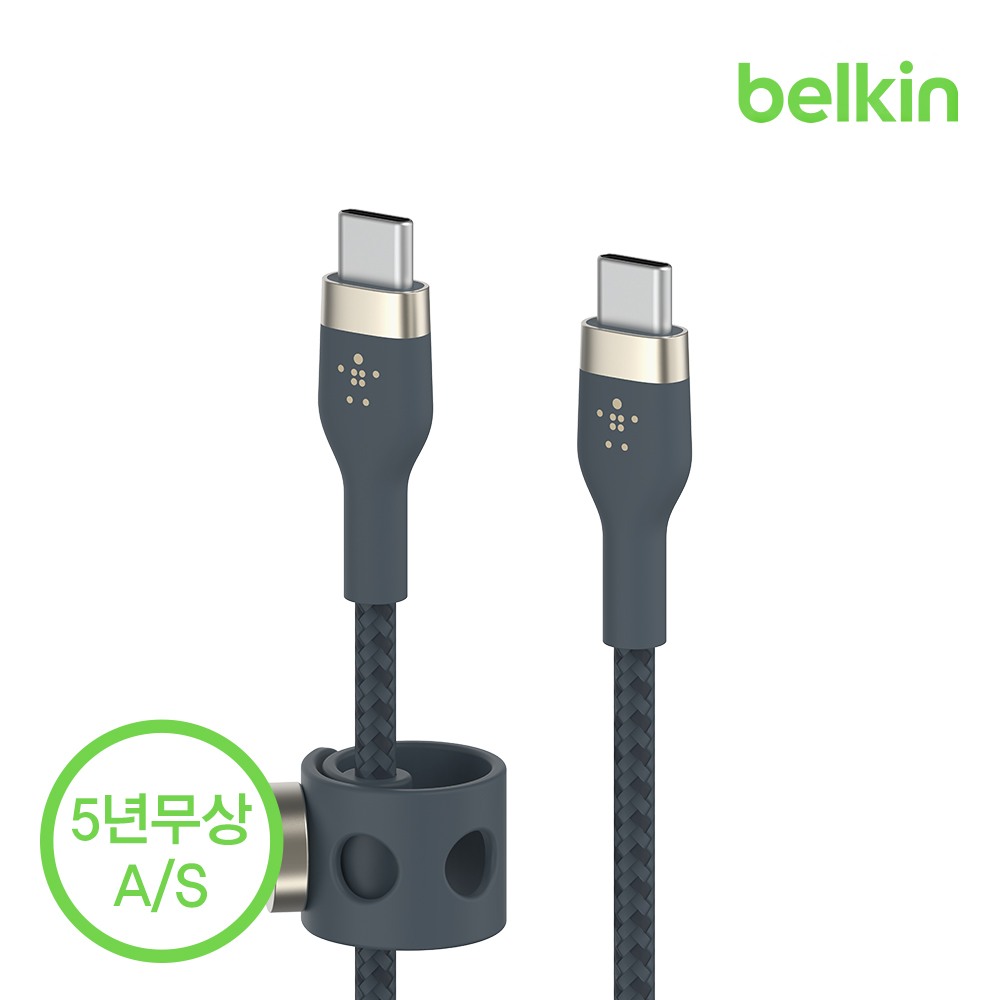 벨킨 프로 플렉스 USB-C to C타입 고속 충전 케이블 1M CAB011bt1M 아이폰17 16 갤럭시 S25 아이패드 LG 그램 호환 - 상세 이미지 3