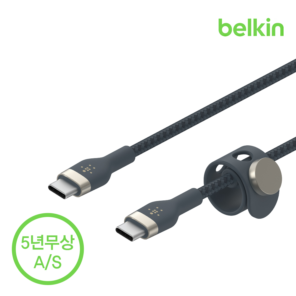 벨킨 프로 플렉스 USB-C to C타입 고속 충전 케이블 1M CAB011bt1M 아이폰17 16 갤럭시 S25 아이패드 LG 그램 호환 - 상세 이미지 5