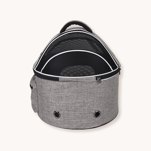 리스펫 고양이 숨숨 돔형 이동장 이동가방 켄넬 본품+화이트방석, 단일사이즈