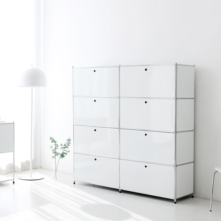 심플리 4x2 수납장 8문 BC102 1520mmx400mmx1580mm, 4단, 화이트 2185.9325 - 상세 이미지 3