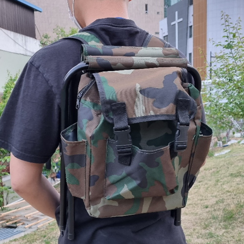 늘바론 캠핑의자 감성 카모 가방 낚시 차량 접이식 휴대용 초경량 배낭 - 상세 이미지 2