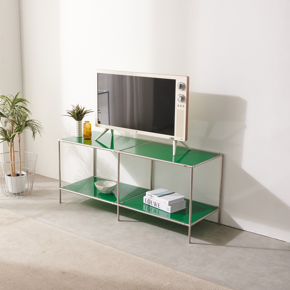마레스 미드센츄리 모듈 거실 티비장 유리 모던 거실장 1200