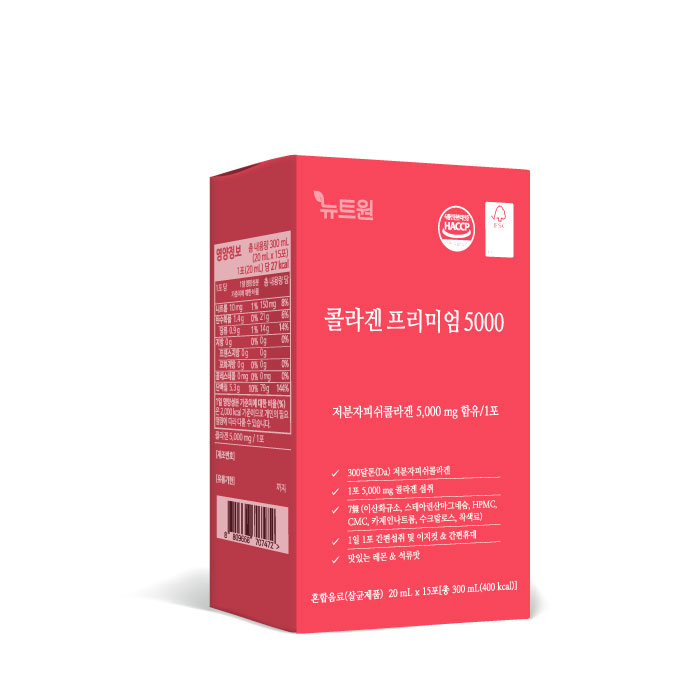 뉴트원 콜라겐프리미엄5000 저분자피쉬 어린콜라겐 300달톤 15포, 1개 - 상세 이미지 4