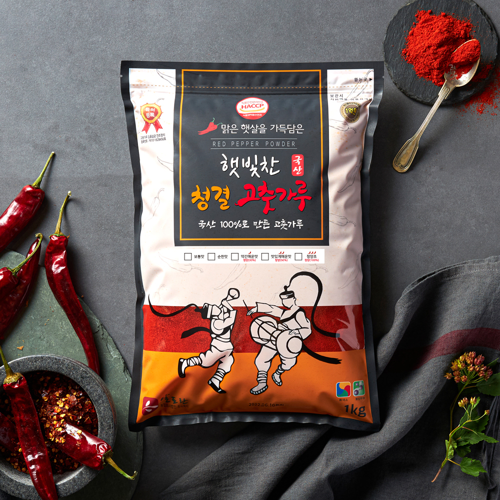 25년 국산 태양초 햇 고춧가루 김장 보통맛 김치용 1kg 고추가루