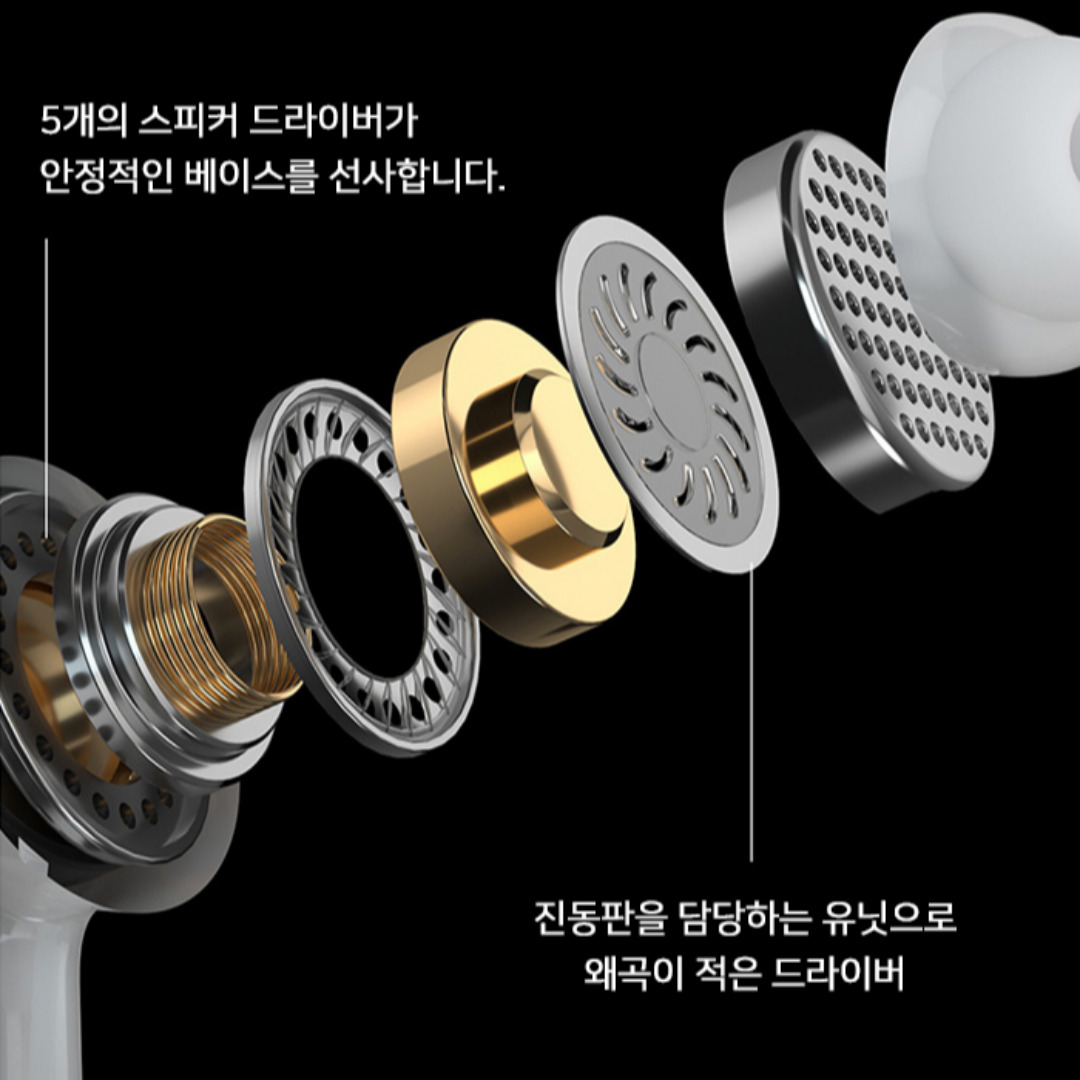 1+1 C타입 유선 이어폰 커널형 마이크 핸드폰 갤럭시 스마트폰 - 상세 이미지 4