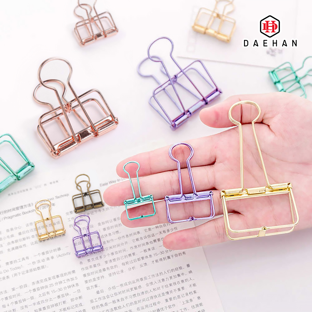 더블 클립 사무용집게 골드클립 와이어-사각집게-골드-소 이미지 3