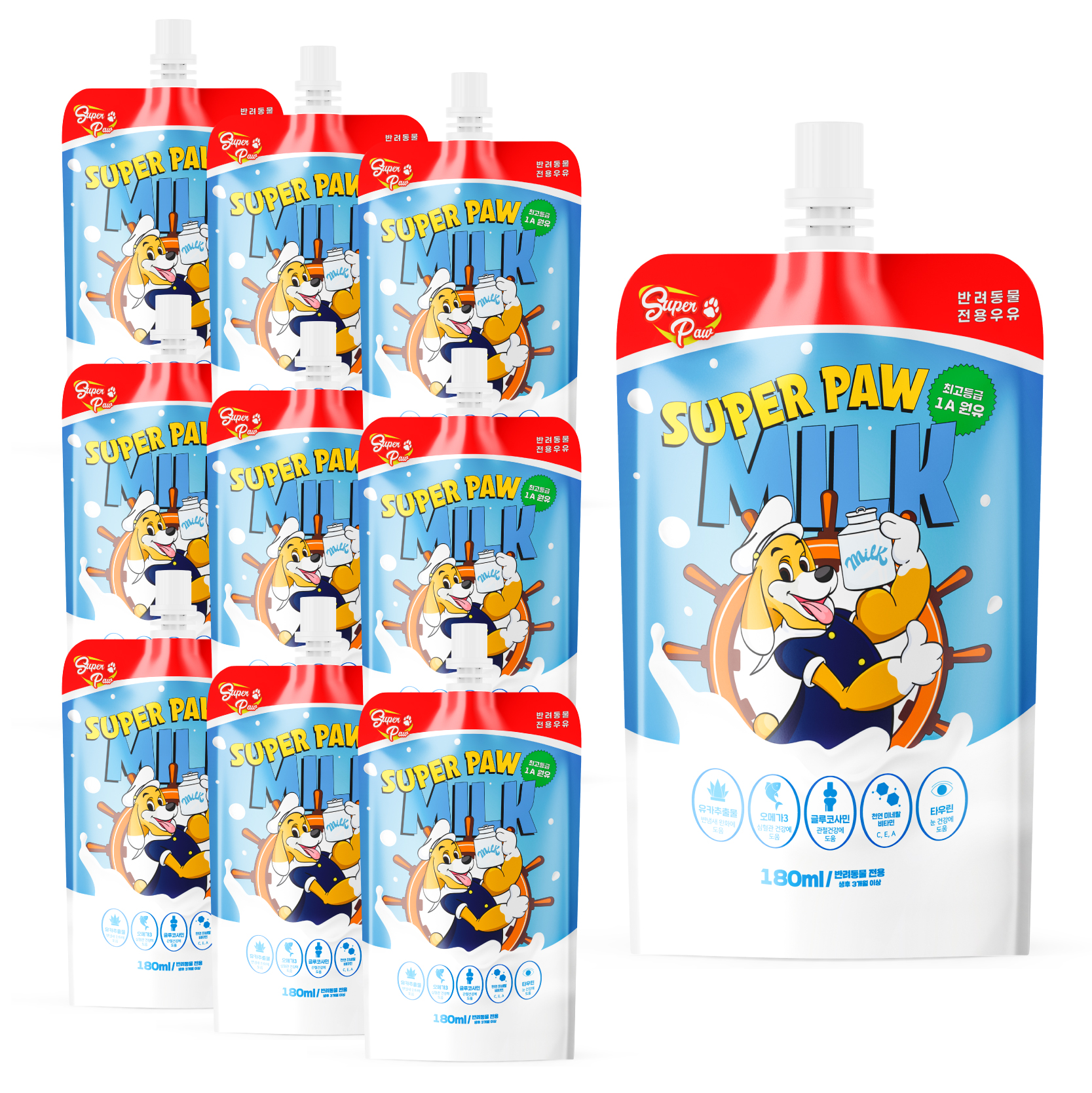 (1박스) 슈퍼포우 펫밀크 180ml, 10개