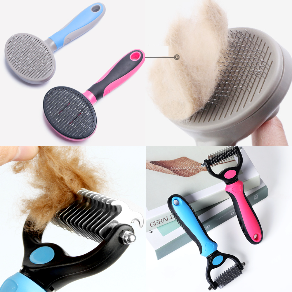 강아지 빗 고양이 브러쉬 원터치 슬리커브러쉬