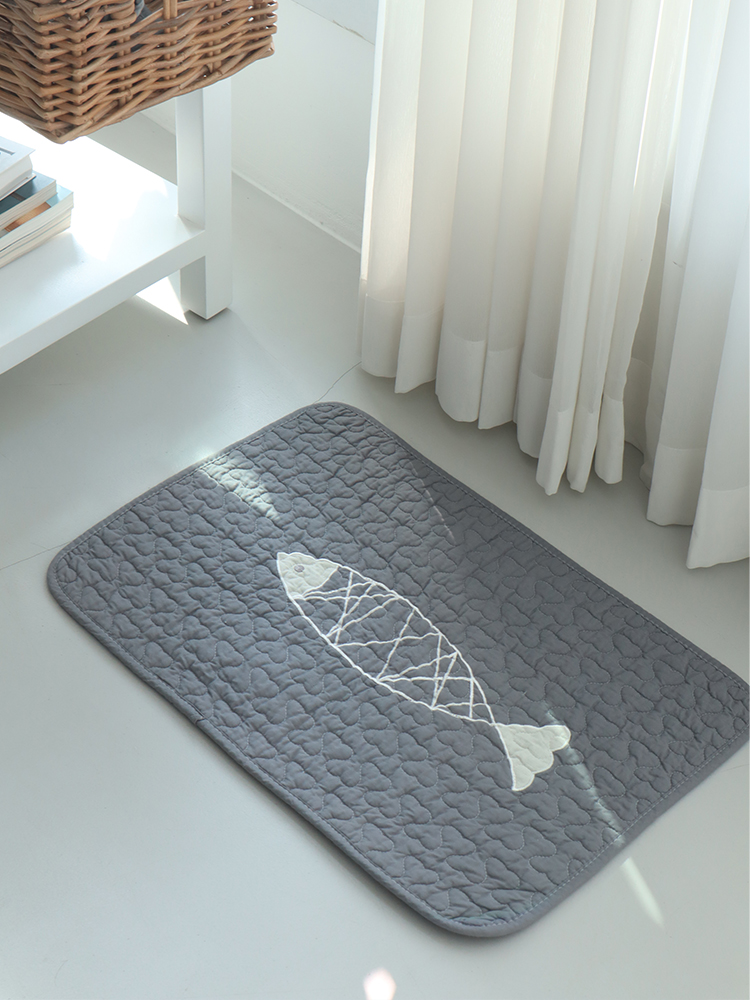 애니멀 리얼피쉬 그레이 화장실 면발매트