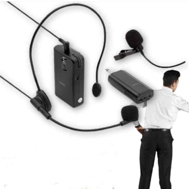 강의용 무선 핀 마이크 세트 헤드셋 방송용 무선 헤드 마이크