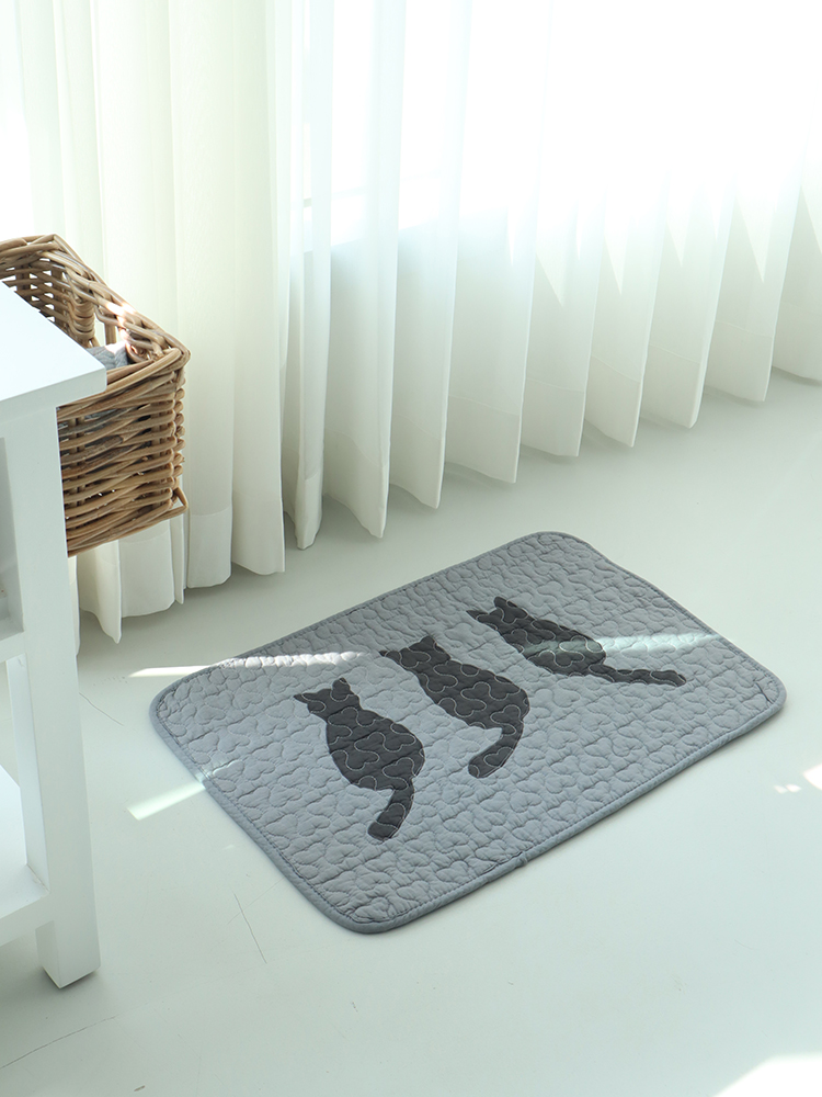 애니멀 리얼피쉬 그레이 화장실 면발매트 - 상세 이미지 3
