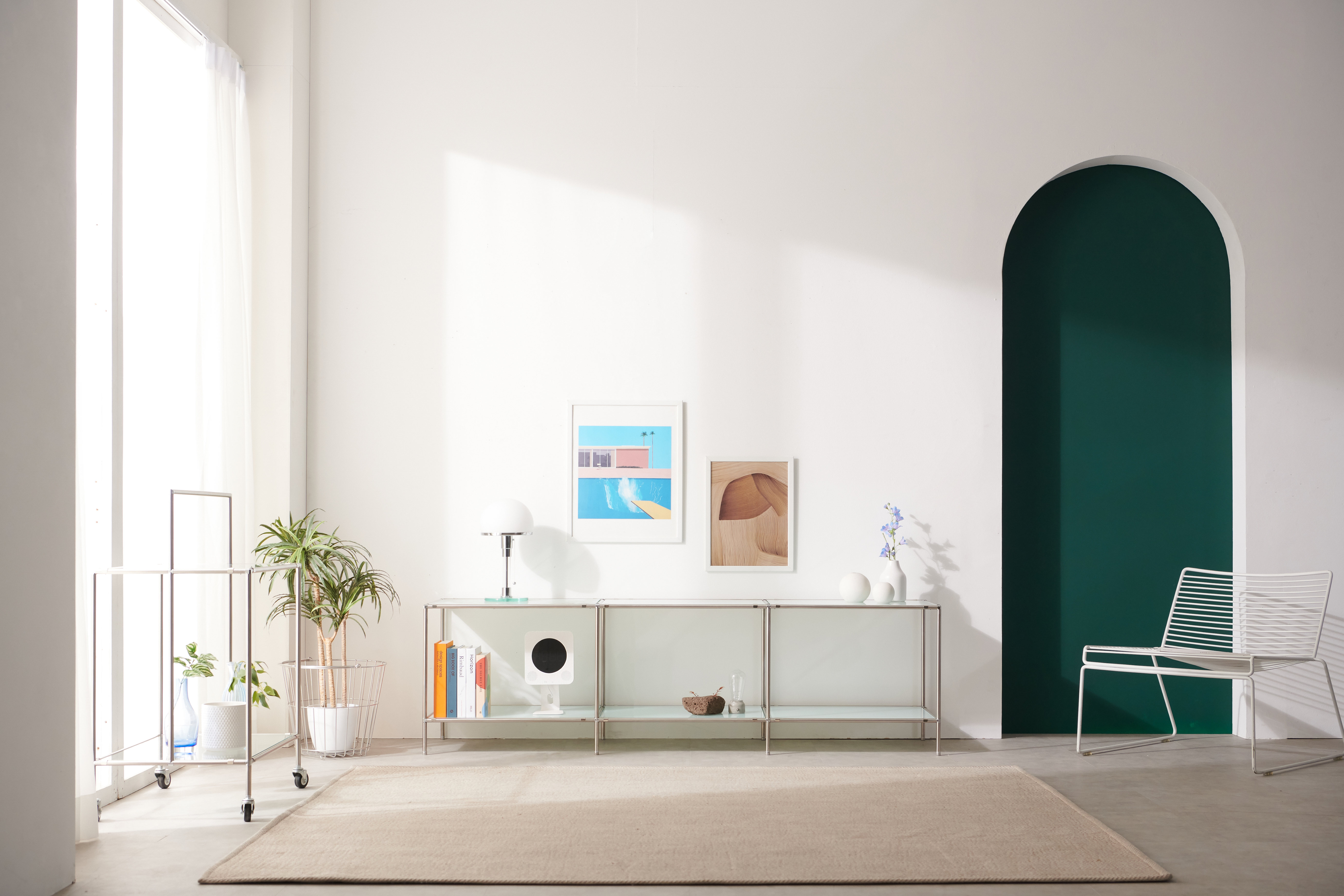 유리거실장 1800 모듈거실장 낮은 티비 선반 티비 장식장