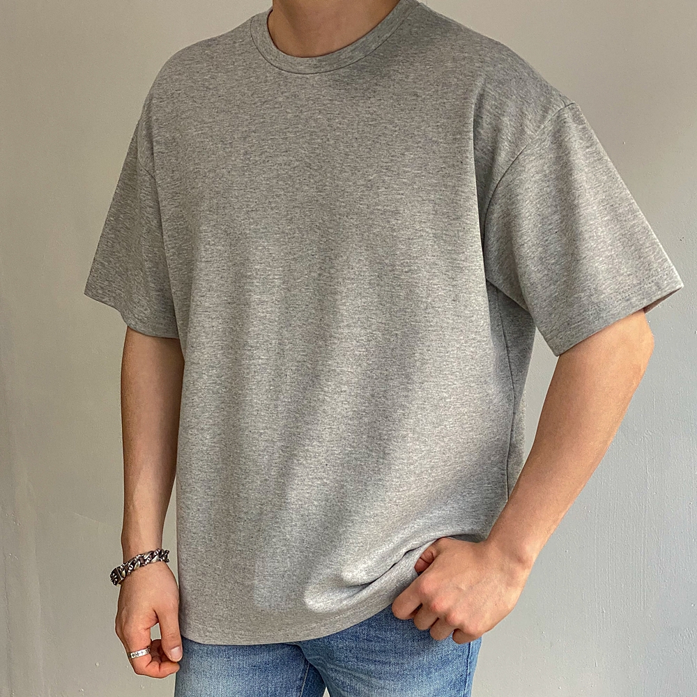 남자 반팔 면 티 쿨티셔츠 루즈오버핏 - 상세 이미지 5
