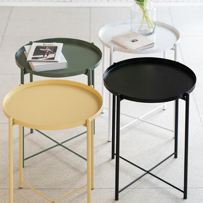 미용실티테이블 카페미니테이블 1인용 원형철제테이블