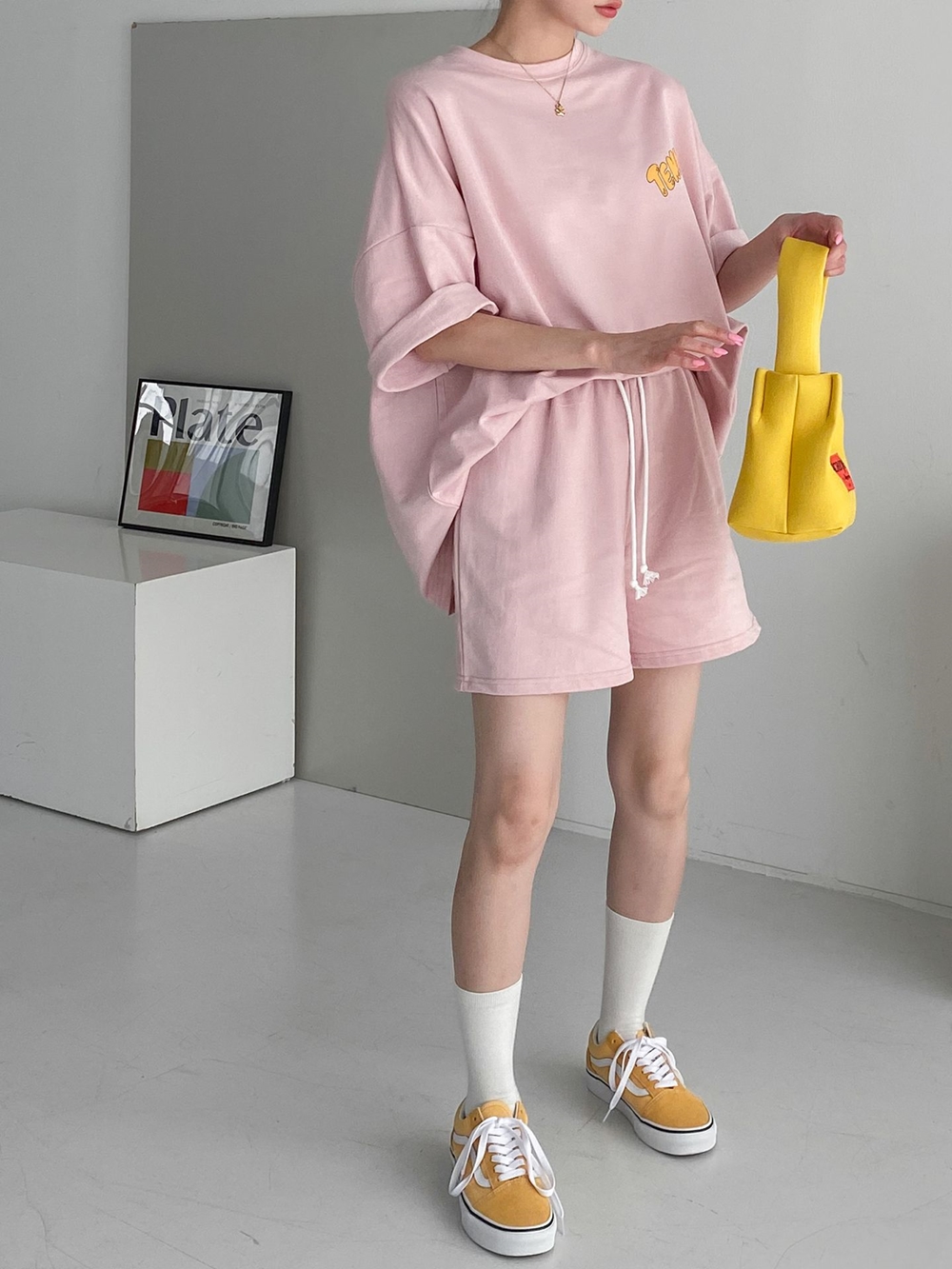 여름 빅사이즈 반팔 반바지 트레이닝세트 츄리닝 운동복 세트 - 상세 이미지 5