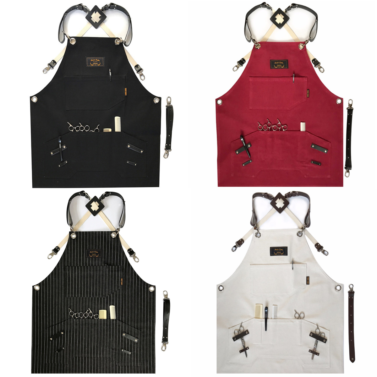 칸데오레더 죠니 미용 앞치마 가죽 데님앞치마