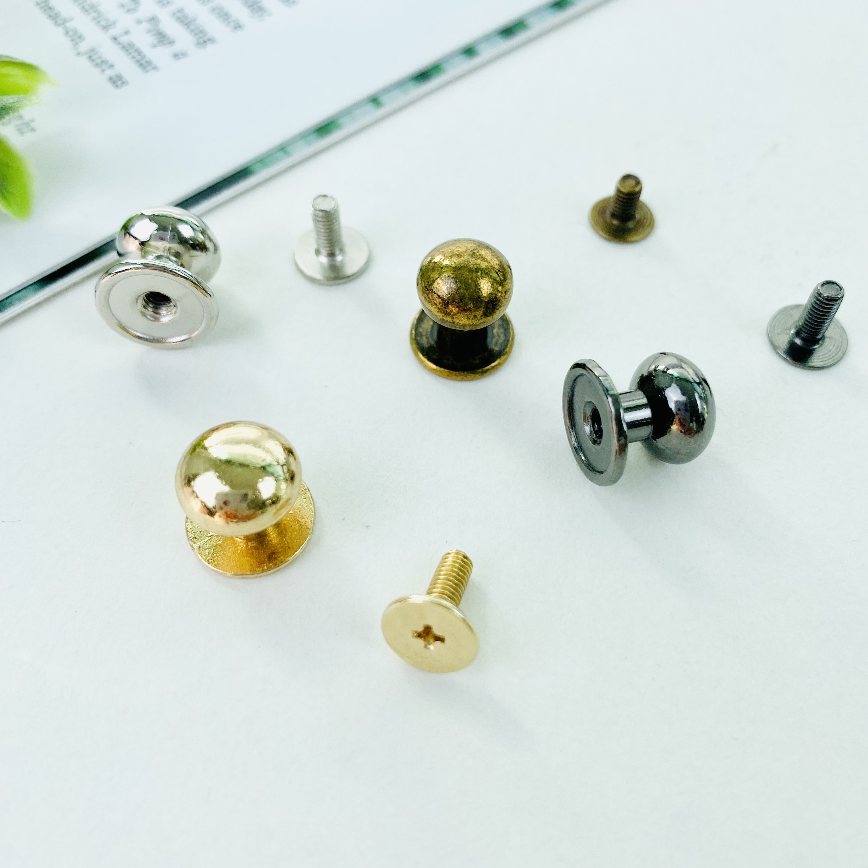 4,5,6,7mm 가죽공예 솔트레지 장식 가방부자재 (4개) - 상세 이미지 2