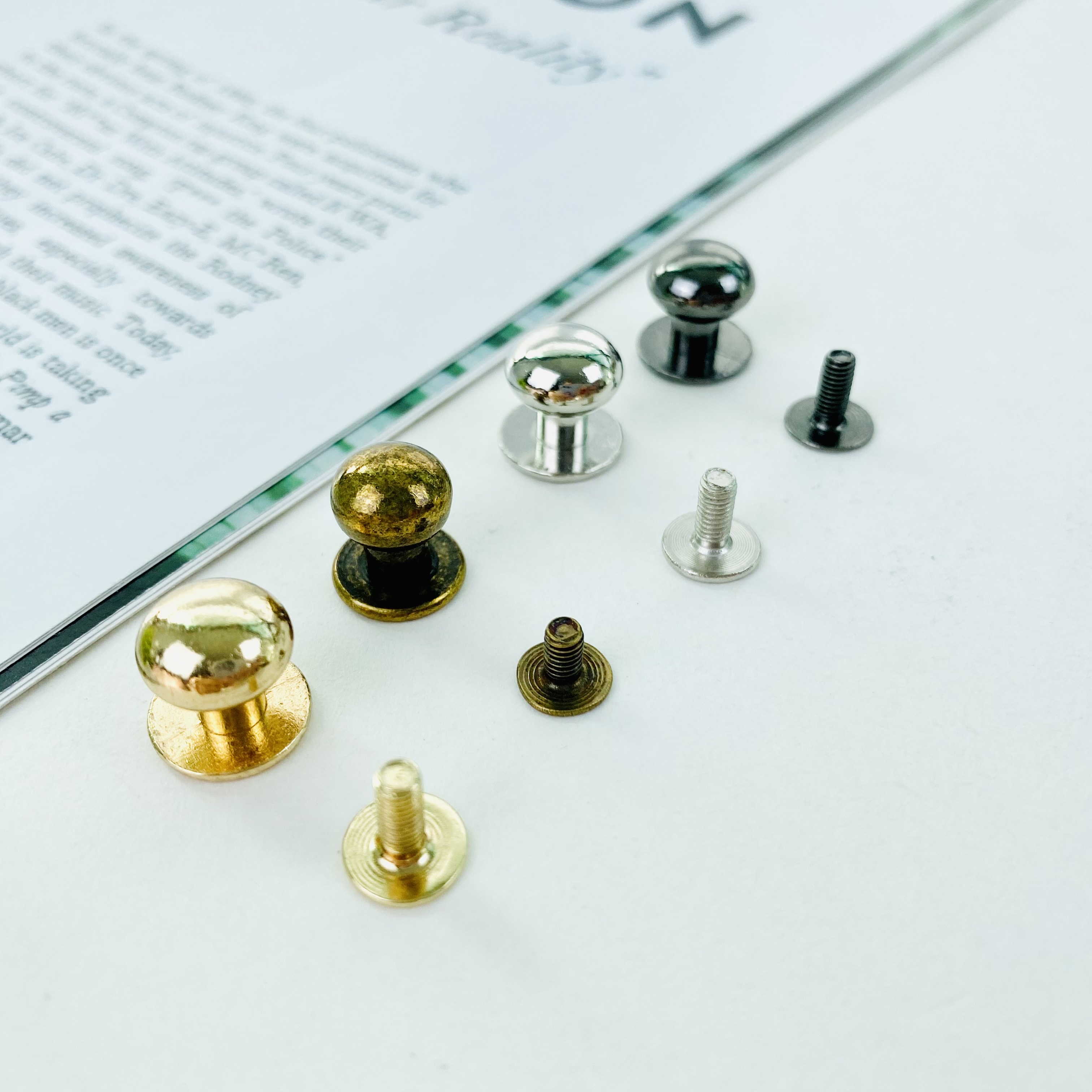 4,5,6,7mm 가죽공예 솔트레지 장식 가방부자재 (4개) - 상세 이미지 3