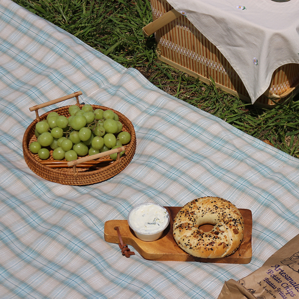 맨드롱 감성 가벼운 단면 방수 피크닉 매트 1인용 여행 돗자리 프렌치그리닉 S