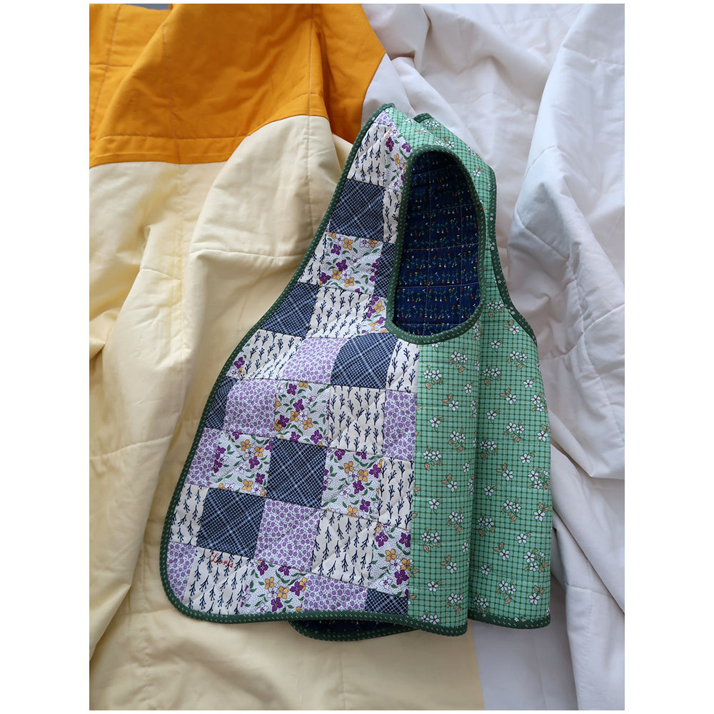 Loris sample sale, 리버시블 패치워크 베스트 후기, 패션 아이템, 가을 겨울 코디