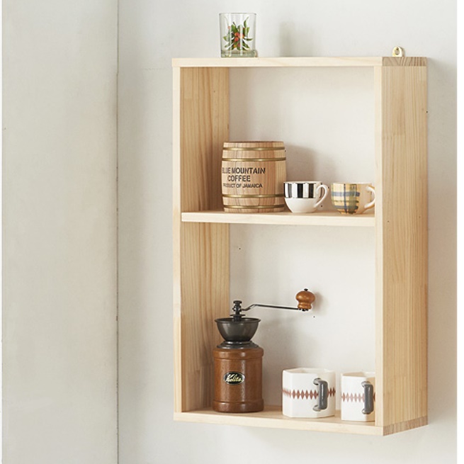벽걸이 선반장 벽걸이 장식장 양념 나무 원목 벽 인테리어 책장 미니 선반 수납 공간활용