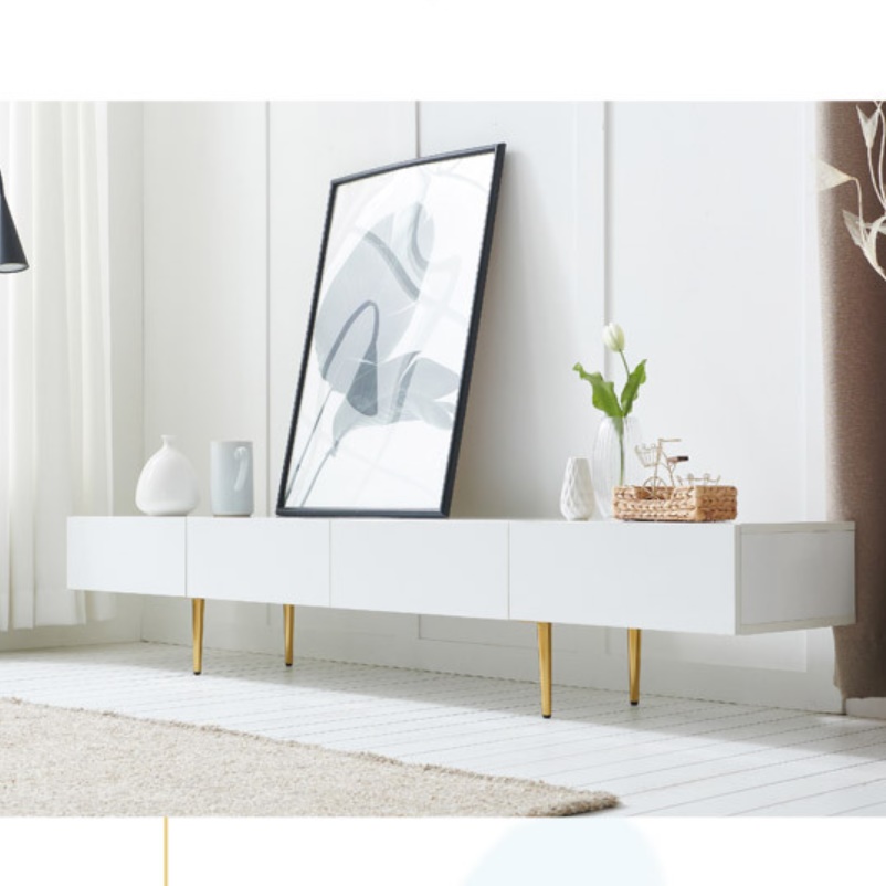 북유럽 원목 거실장 화이트 거실장 75인치 티비장 낮은티비서랍장