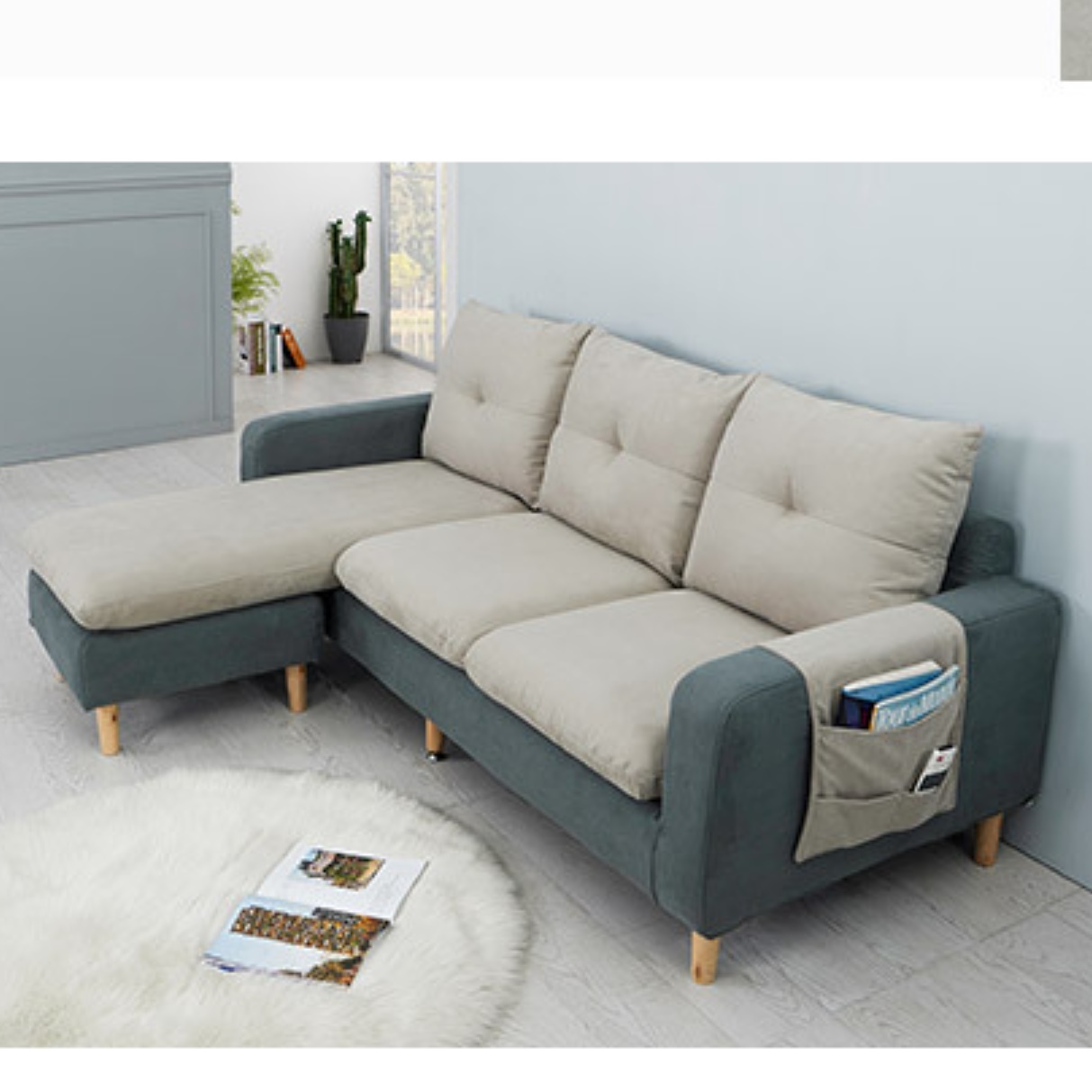 3인용 디자인 다이닝 쇼파 푹신한 코너형 소파 기능성 패브릭 소파