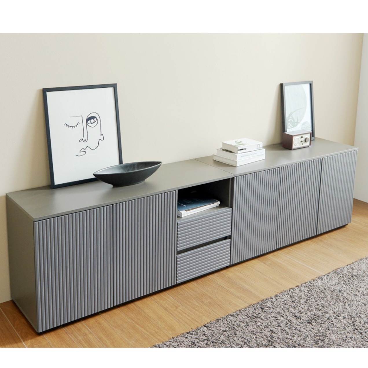 키높은 거실장 2400 사이드보드장 av 오디오 장식장 키큰 티브 다이