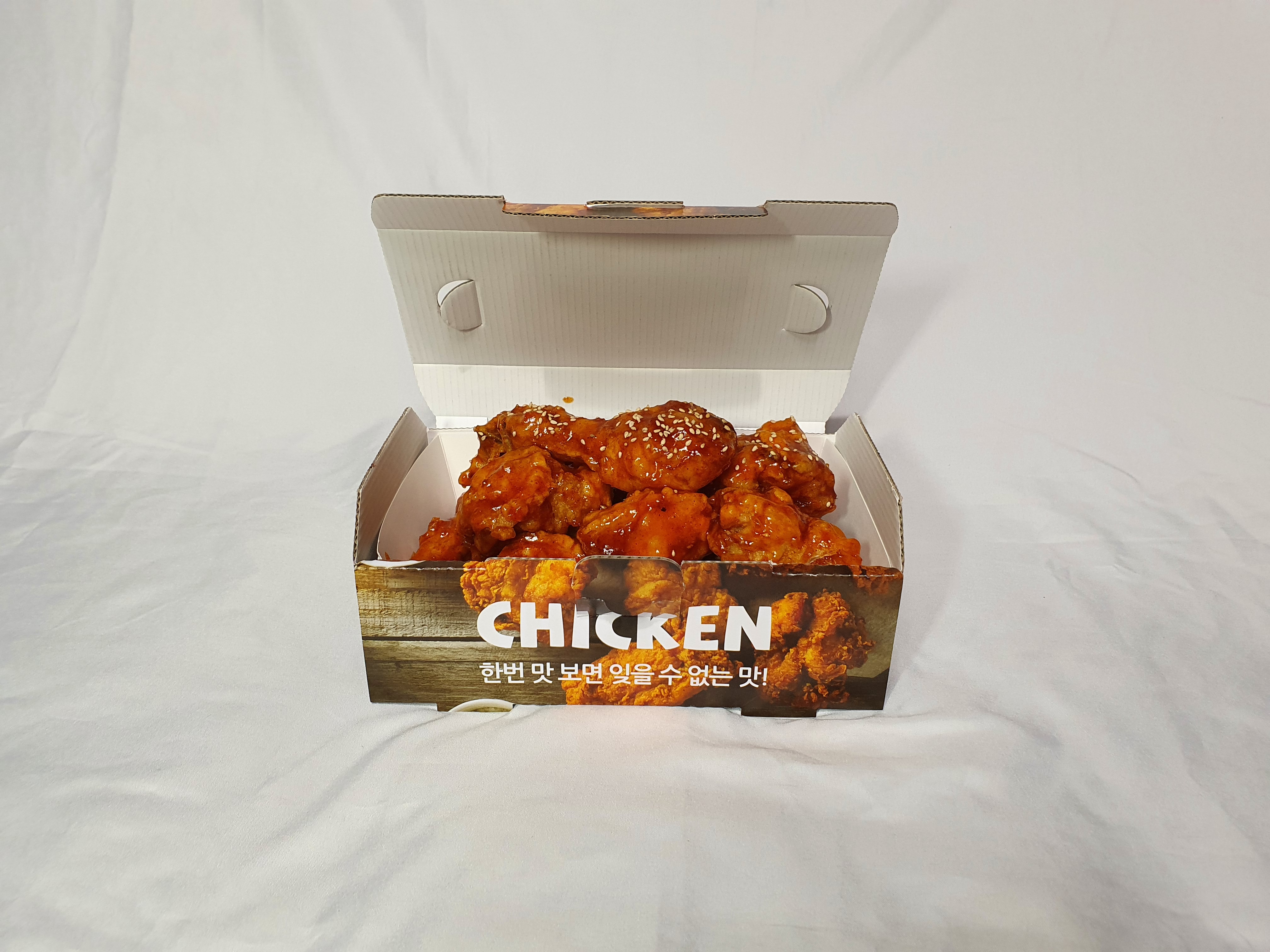 치킨트레이 직사각형 FC-1 소 한마리용 200매 172x107x60 mm 종이 포장 용기 속지 - 상세 이미지 5