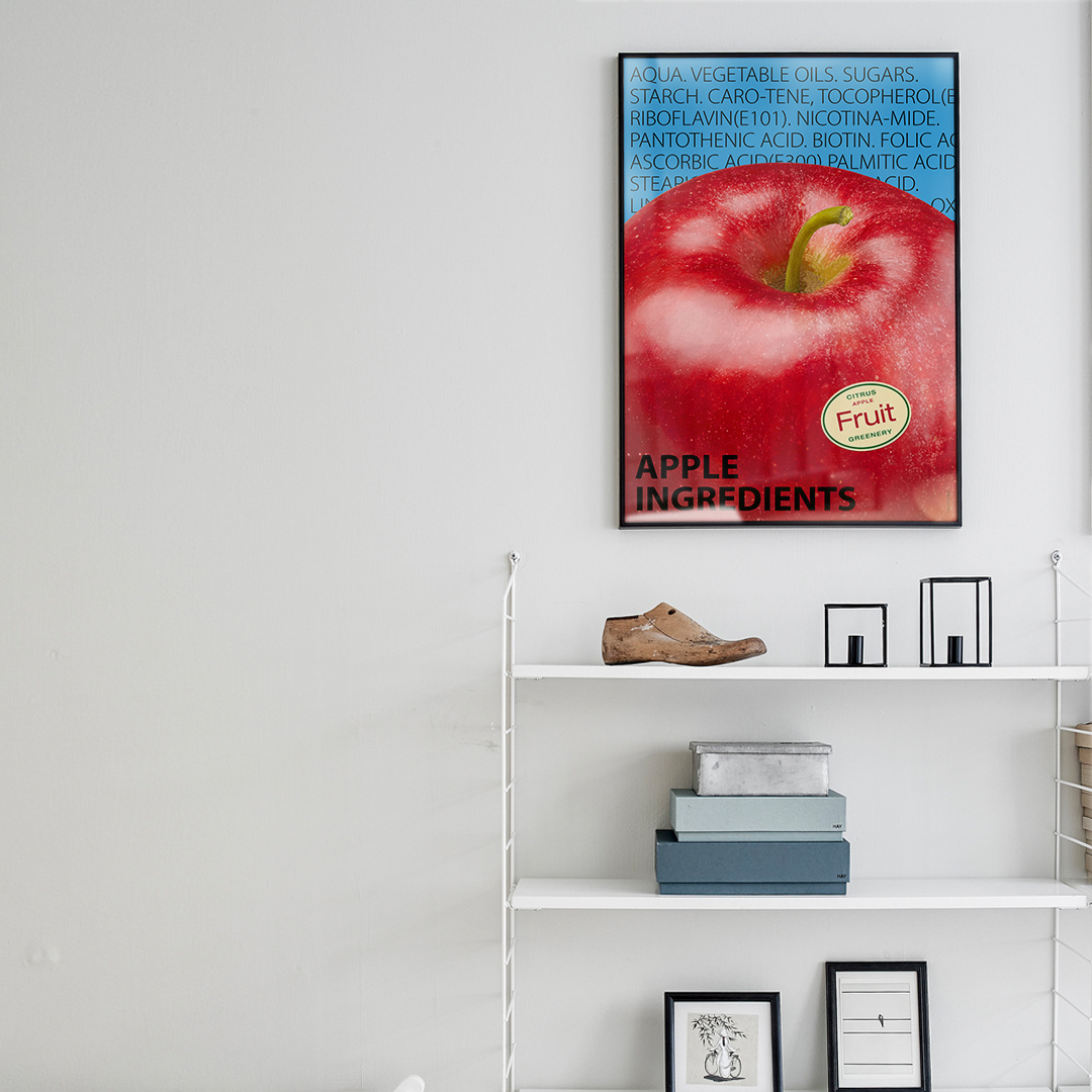 거실 카페 인테리어 컬러포인트 레트로 주방소품 사과그림 애플 대형 포스터 APPLE - 상세 이미지 5