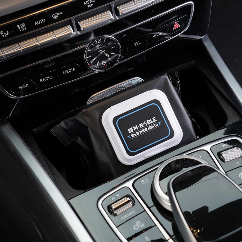 엠노블 차량용 세정티슈 1+1 60매 알콜티슈 물티슈 실내 내부 자동차 세차용품 패키지