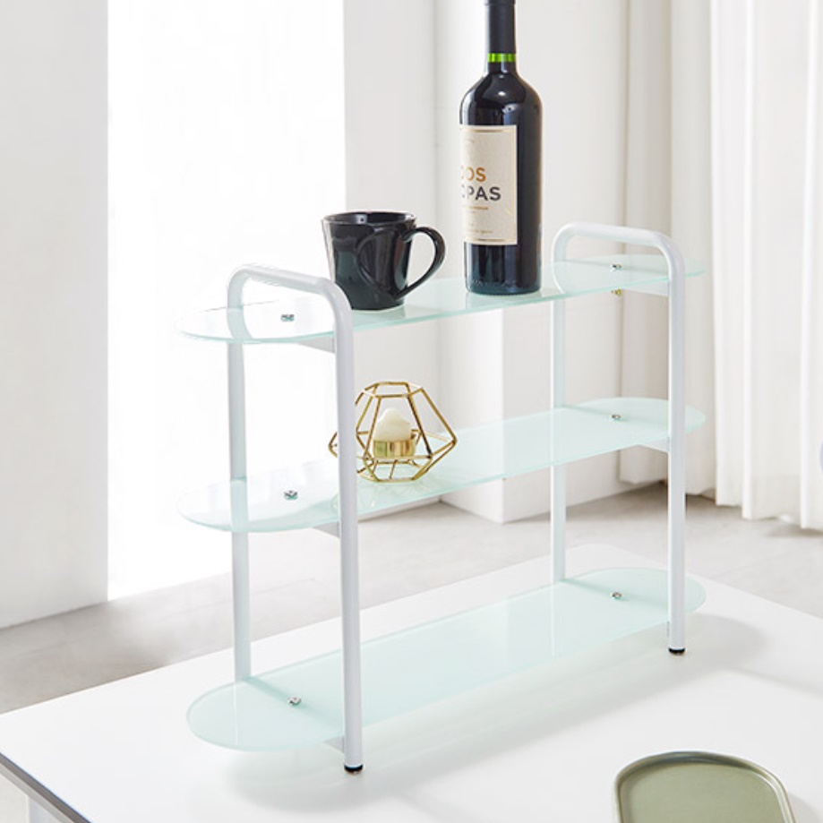 작은 장식장 강화 유리 진열장 그릇 장식장 엔틱 인테리어 장식장