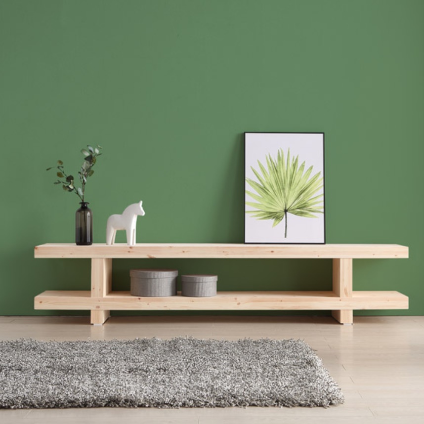 통 원목 낮은 티비장 슬림 거실장 와이드거실장 오디오 장식 장 tv 티브 다이 얇은 2100
