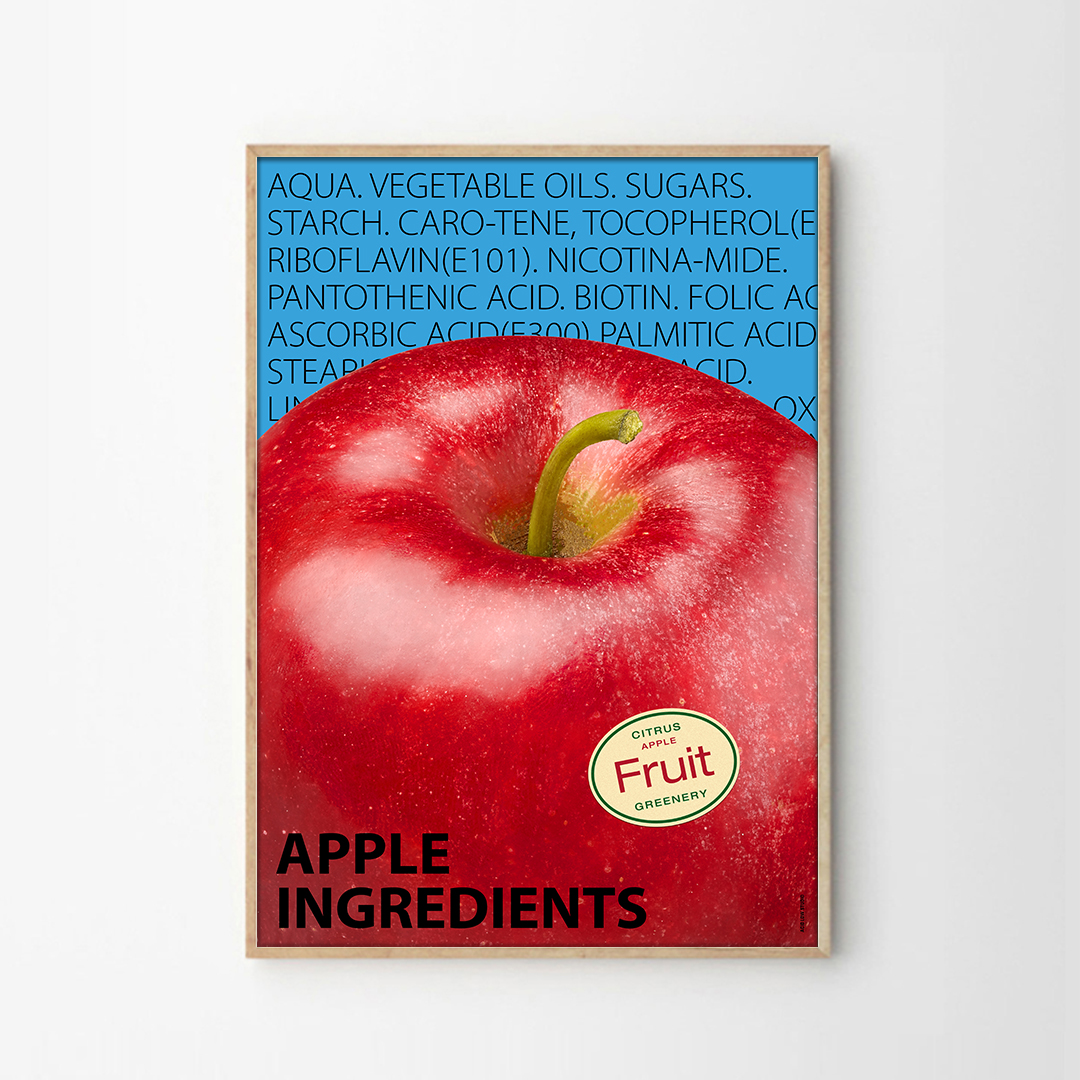 거실 카페 인테리어 컬러포인트 레트로 주방소품 사과그림 애플 대형 포스터 APPLE - 상품 이미지