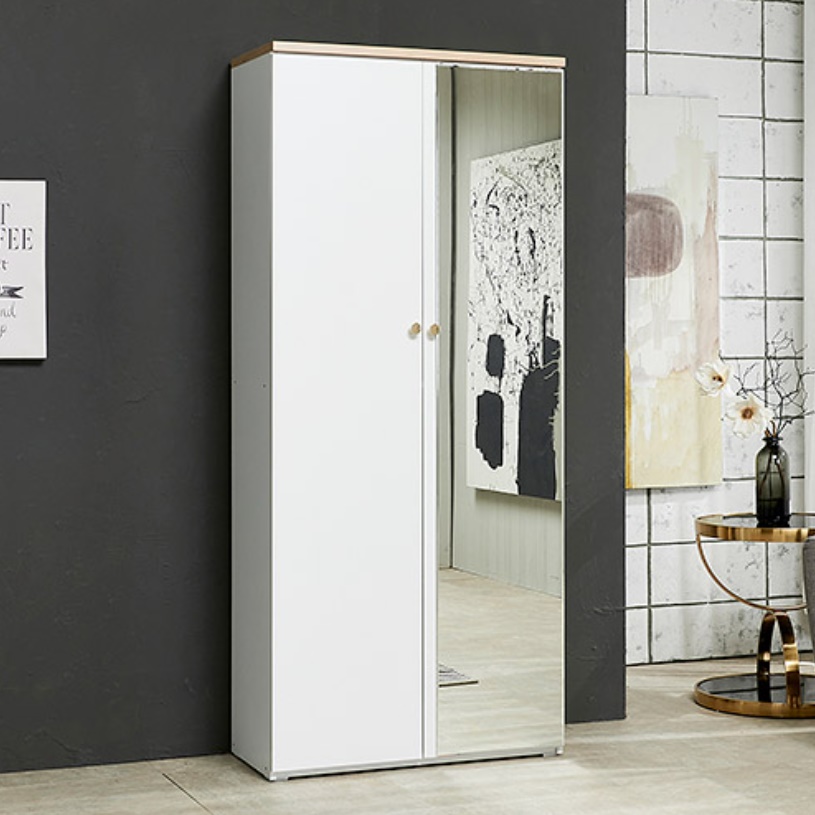 현관 거울 신발장 깊은 신발장 800 높은 키높이 우드 신발장
