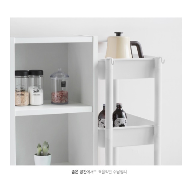 청소 카트 업소용 핸드카 식당용 카트 가정용 카트기 3단 핑크 - 상세 이미지 4
