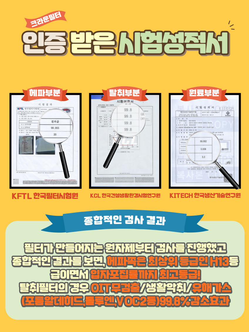 체인컴퍼니 25평형 캐리어 공기청정기 필터 CAF-A25PD 클라윈드 헤파형 판매처 상세 정보 이미지 3