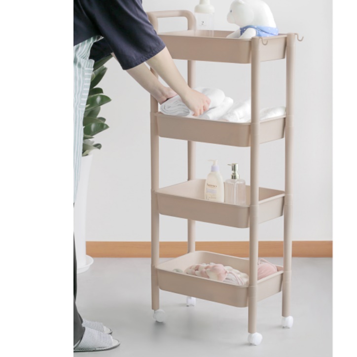 청소 카트 업소용 핸드카 식당용 카트 가정용 카트기 3단 핑크 - 상세 이미지 5
